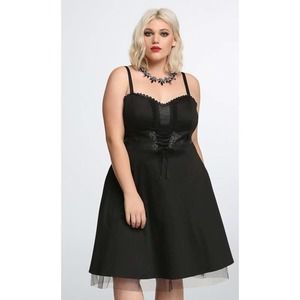 Torrid Women's Black Corset Tulle Dress Size 14 Halloween Witch Goth